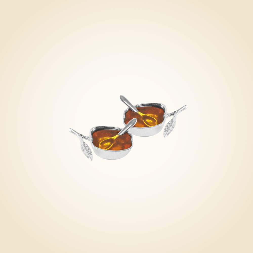 Apple honey Dish Nickel set of 2