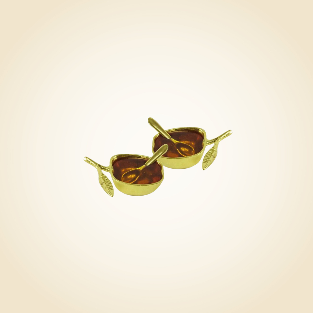 Apple honey Dish Gold set of 2
