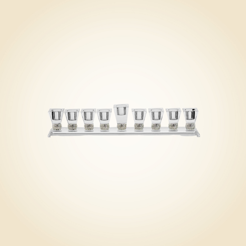 Crystal menorah short with stones