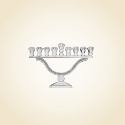 Crystal Menorah with stones 9.75&quot;