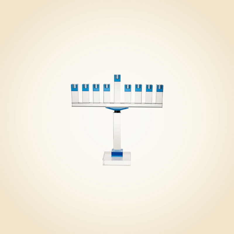 Blue Crystal Menorah 19&quot;