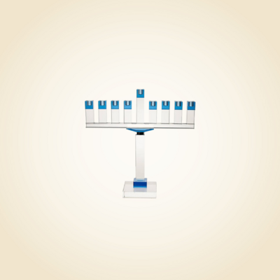 Blue Crystal Menorah 19&quot;