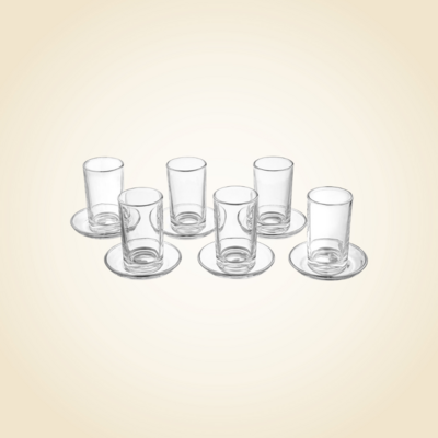 Silver Rim Seder Cups & Saucers s/6