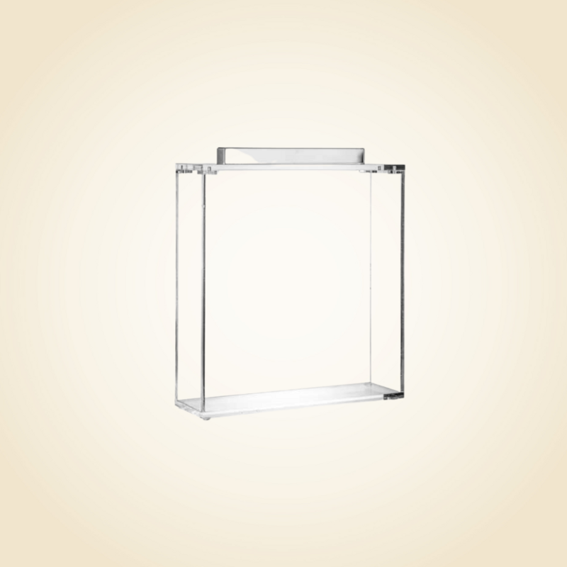 Metal Silver Lucite Square Matzah Box