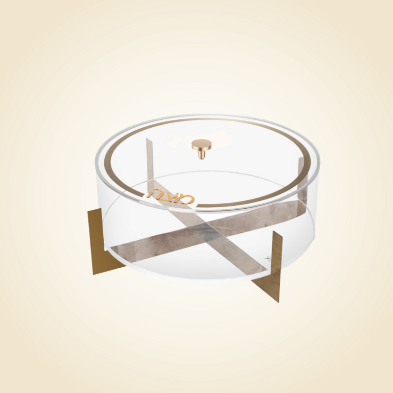 Metal Matzah Box Clear/Gold