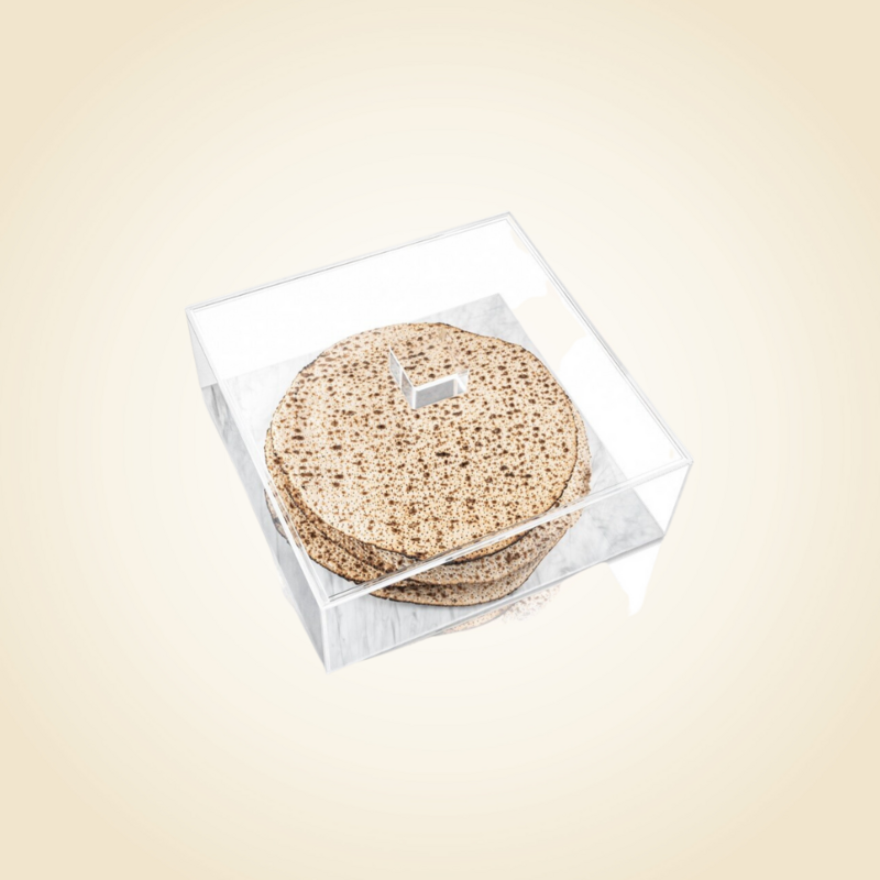 Marble Lucite Square Matzah Box