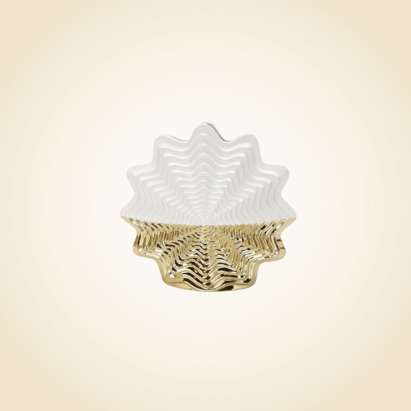 White &amp; Gold Star Vase