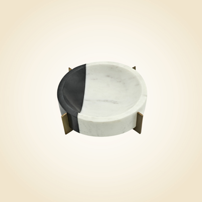 Checker Marble Brass Bowl