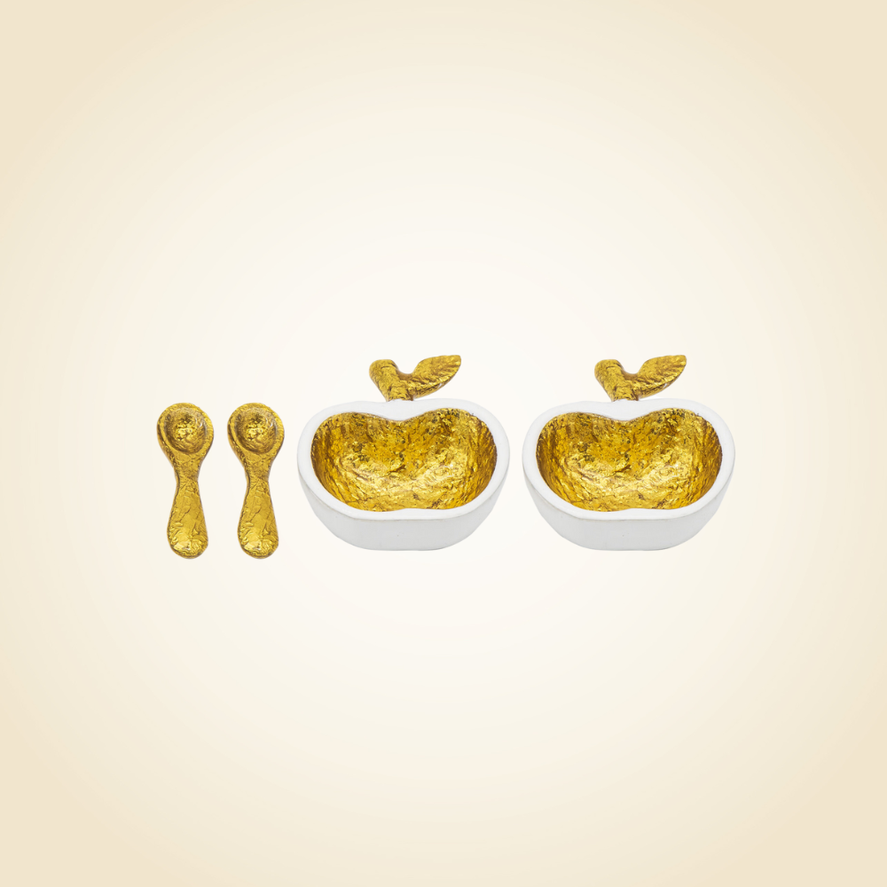 Mini Gold/White Apples s/2