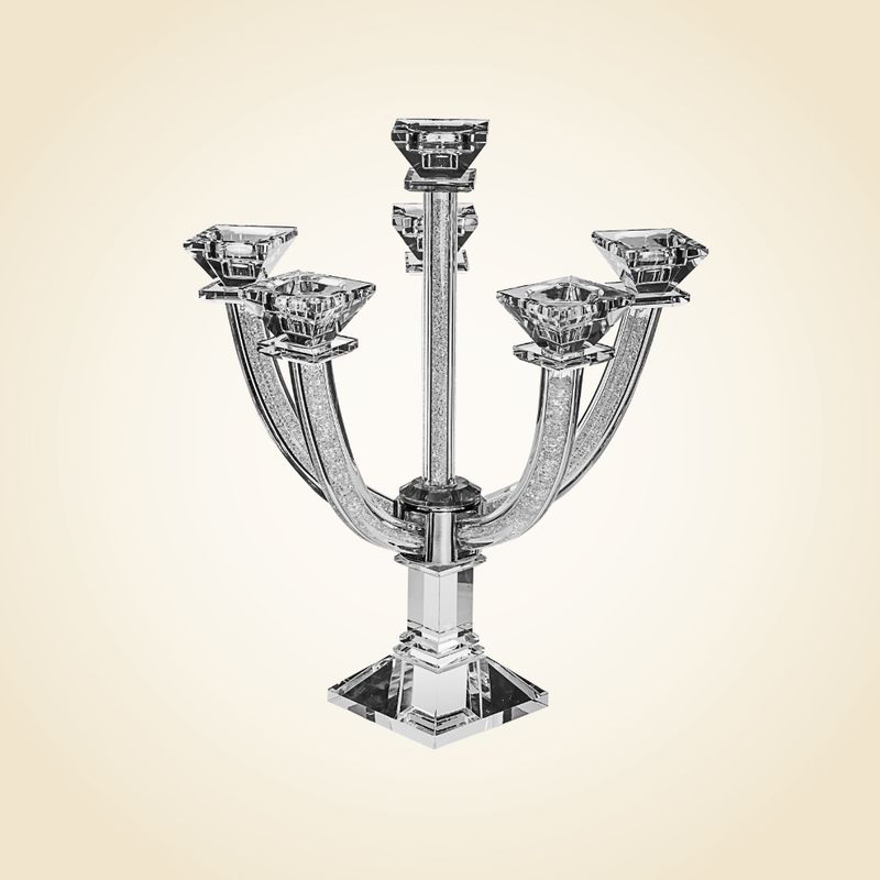6 branch Crystal candelabra With stones