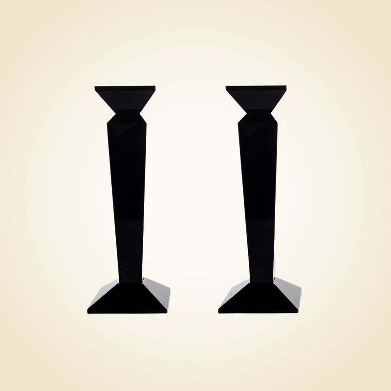 Black Set of 2 Candlesticks