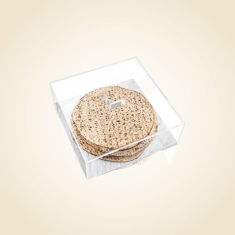 Marble Lucite Square Matzah Box