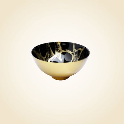 10.5 Black and Gold Marbleized bowl