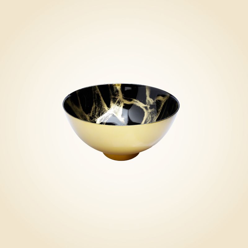 10.5 Black and Gold Marbleized bowl