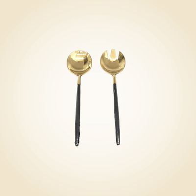 Tai Chi Gold &amp; Black Serving Spoons