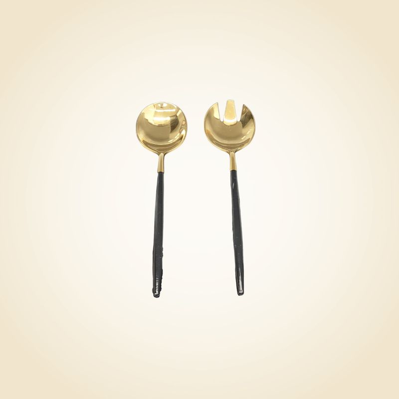 Tai Chi Gold &amp; Black Serving Spoons