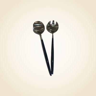 Tai Chi Black &amp; Silver Serving Spoons