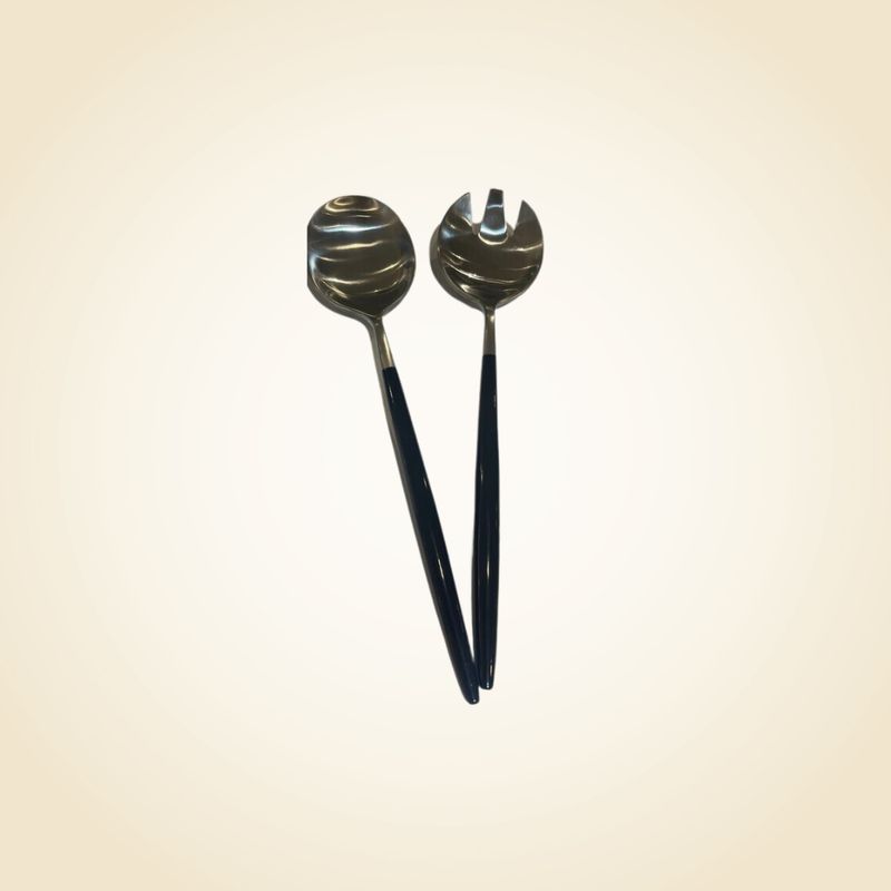 Tai Chi Black &amp; Silver Serving Spoons