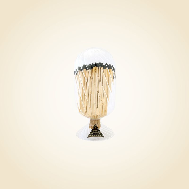 Small Striped Cloche Matches Black Tips