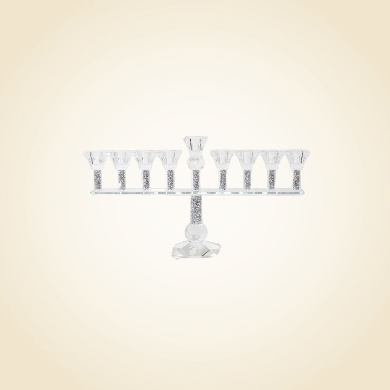 Crystal Menorah With Clear Cups 7.5 x 15