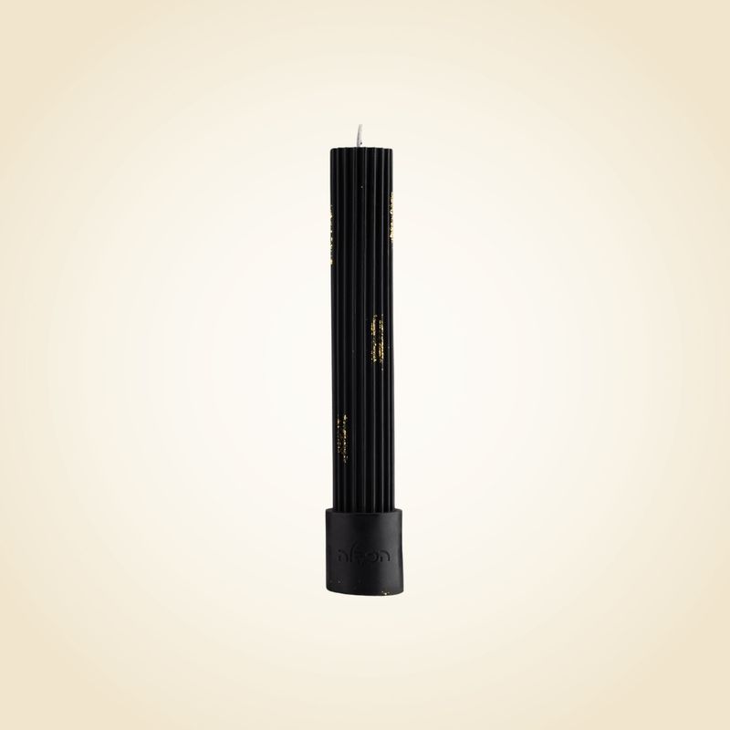 Black Ribbed Havdalah Candle