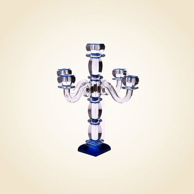 Candelabra Blue Crystal SS 5 Branches