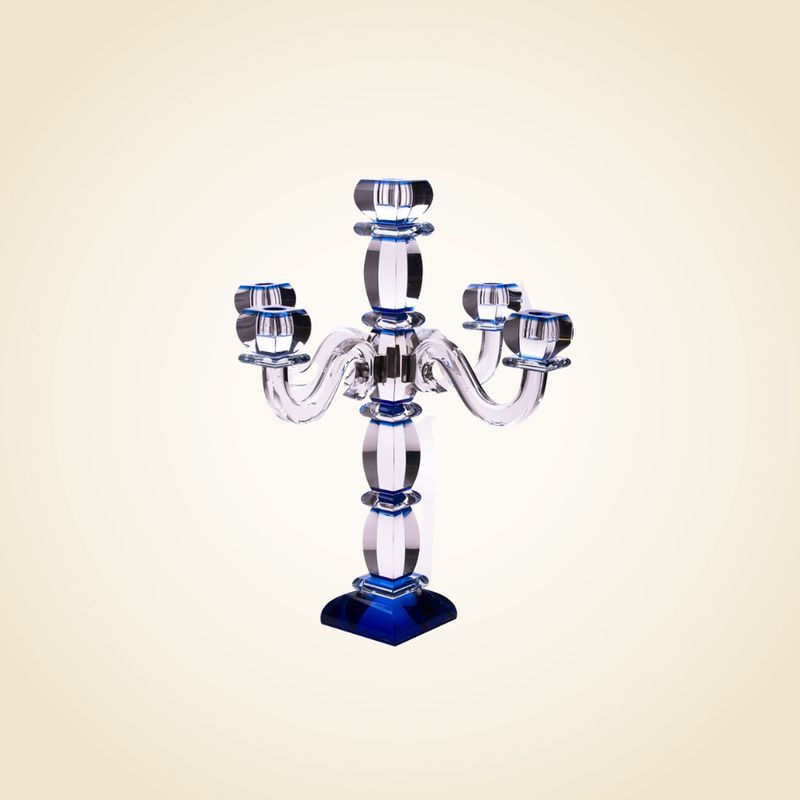 Candelabra Blue Crystal SS 5 Branches