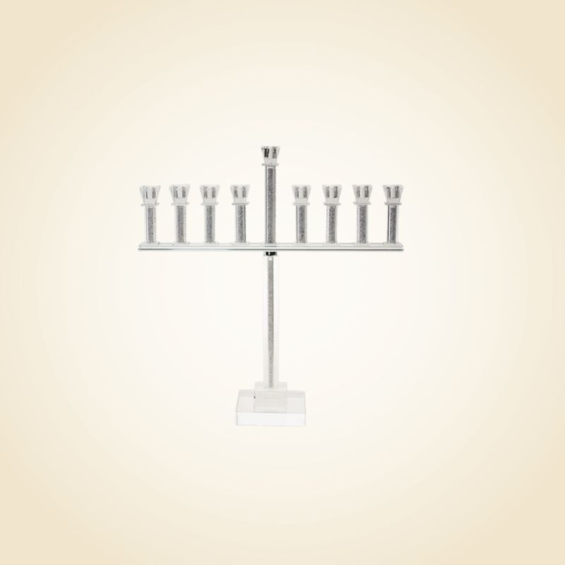 Crystal Menorah with Stones 20"