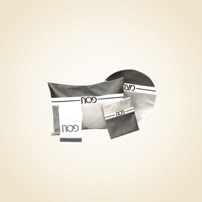 Leather Pesach Sets - Horizontal 3 tone Dark Grey/ white/ Silver