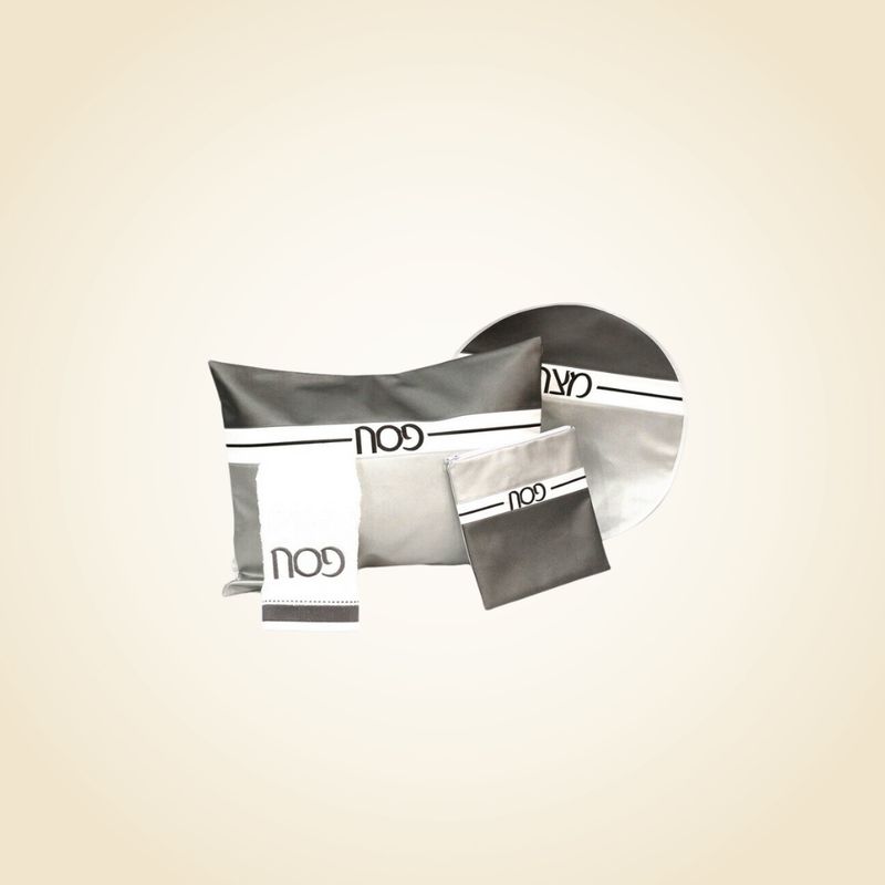 Leather Pesach Sets - Horizontal 3 tone Dark Grey/ white/ Silver
