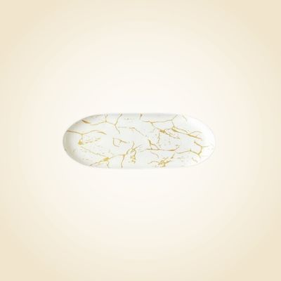 Matte White w/ Gold Marble Plate