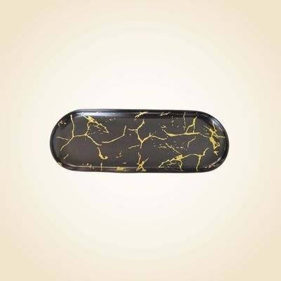 Matte Black w/ Gold Marble Plate