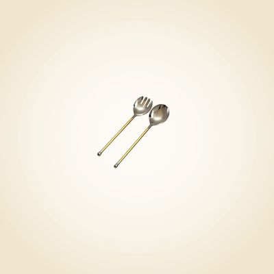 Pateesh Non Hammered Gold Accent Serving Spoons