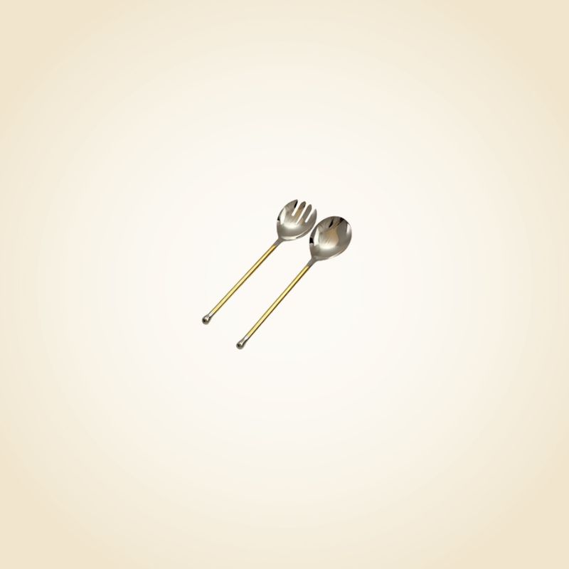 Pateesh Non Hammered Gold Accent Serving Spoons