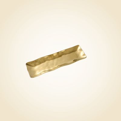 Simple Ceramic Gold Rectangle Serving Piece