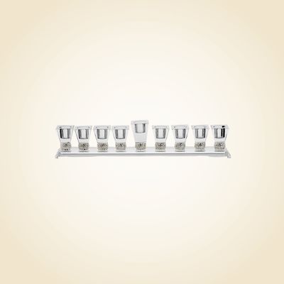 Crystal menorah short with stones