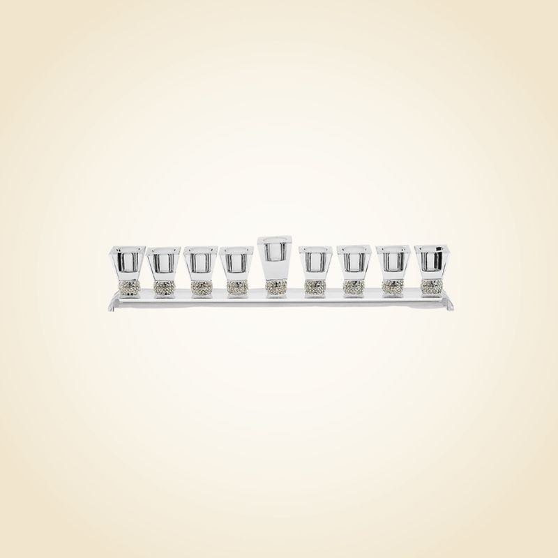Crystal menorah short with stones