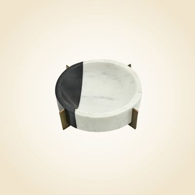 Checker Marble Brass Bowl