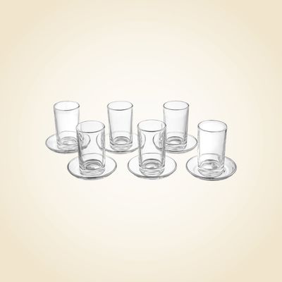 Silver Rim Seder Cups &amp; Saucers s/6