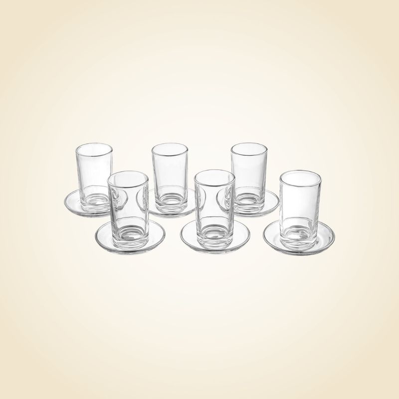 Silver Rim Seder Cups &amp; Saucers s/6