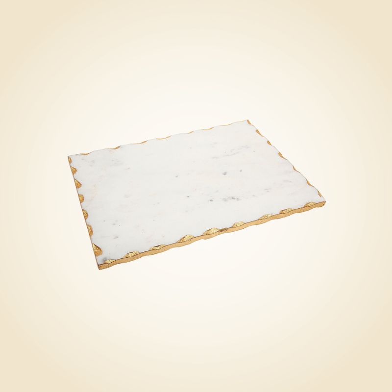 White Marble Board with Gold Edge 16x 12