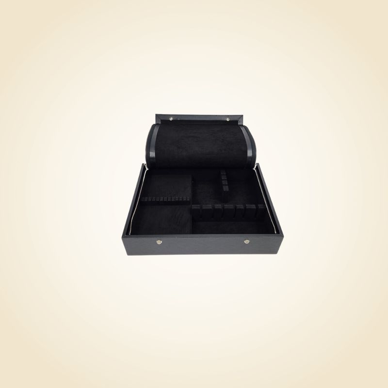 Black Leather Flatware Chest