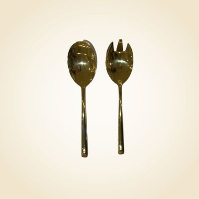 Slice gold salad servers