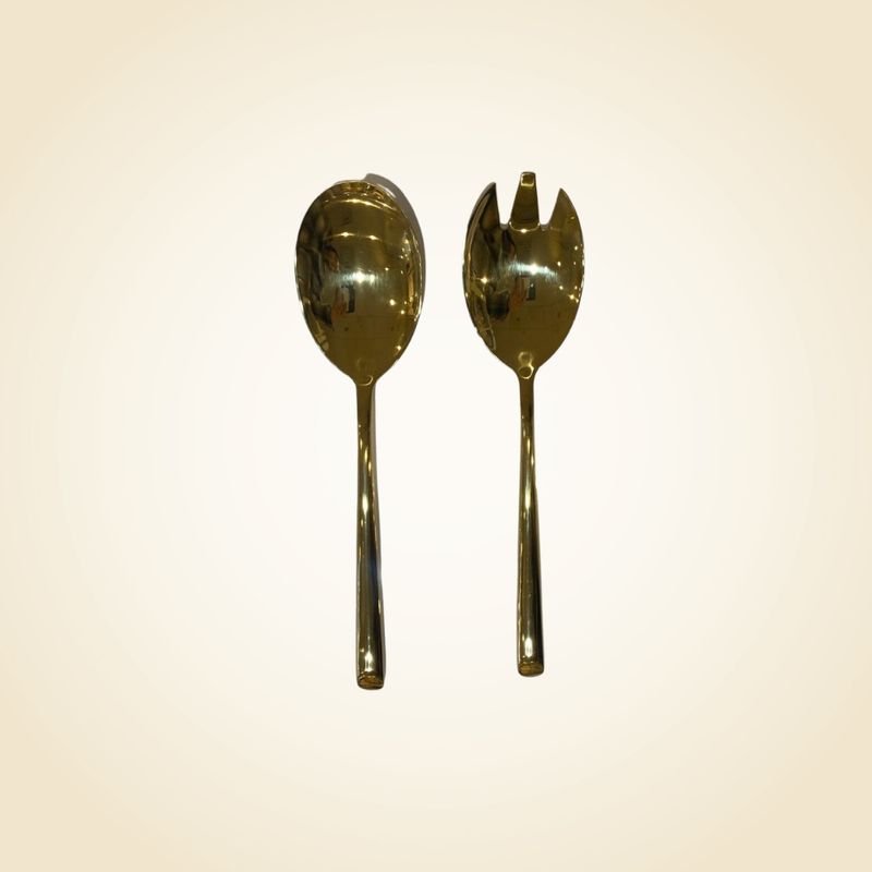 Slice gold salad servers