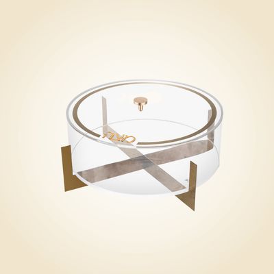 Metal Matzah Box Clear/Gold
