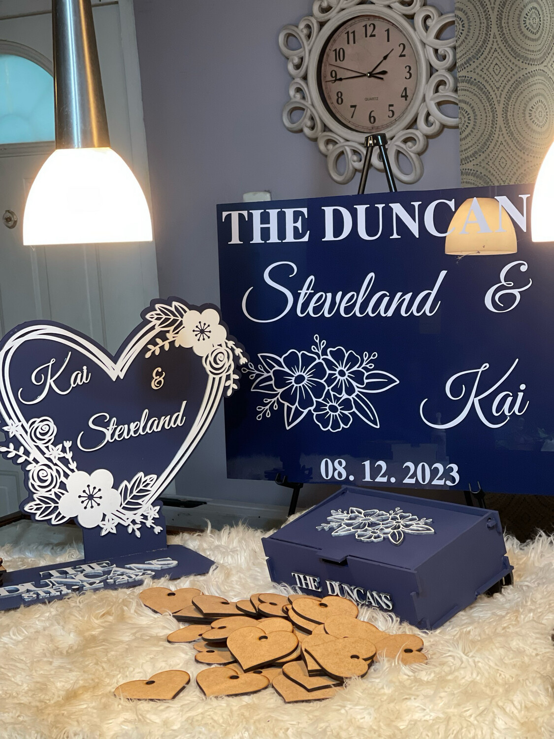 WOODEN GUEST BOOK &amp; WOODEN SIGN  Combo Special