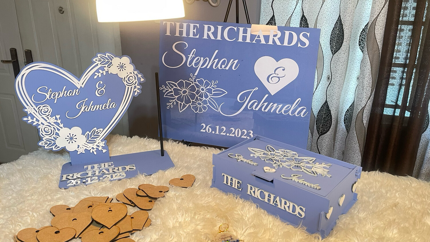 WOODEN GUEST BOOK &amp; ACRYLIC SIGN  Combo Special