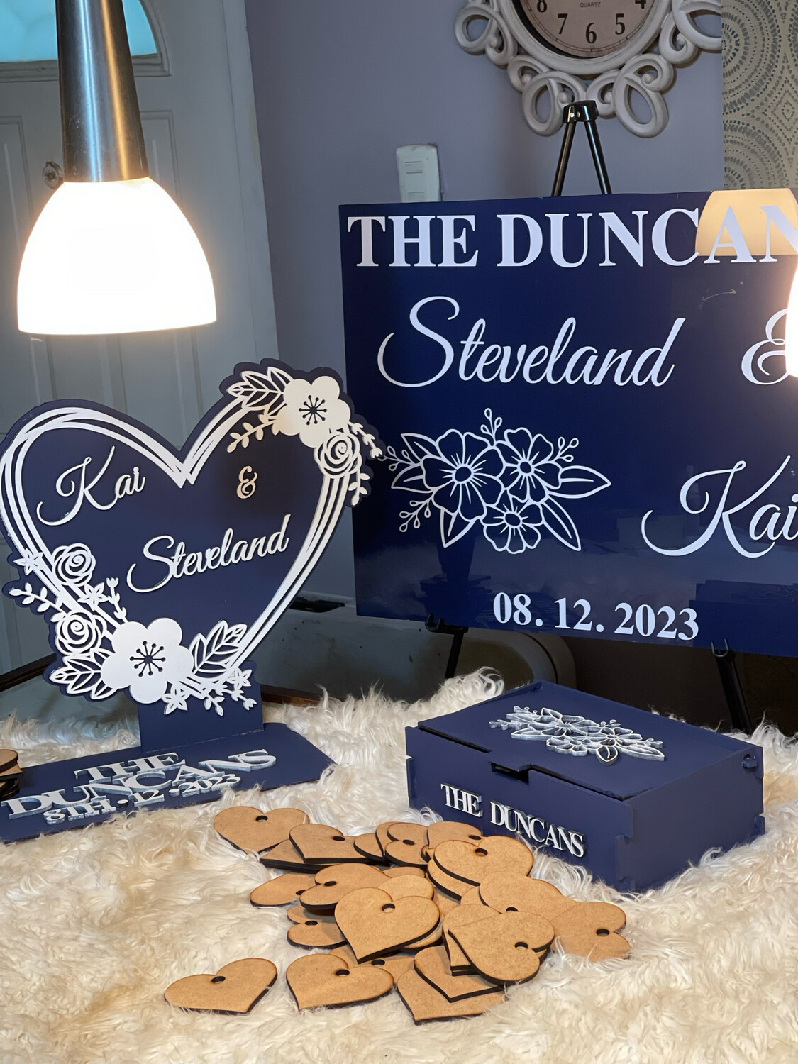 WOODEN GUEST BOOK &amp; WOODEN SIGN  Combo Special