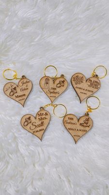 WOODEN HEART  KEYCHAIN