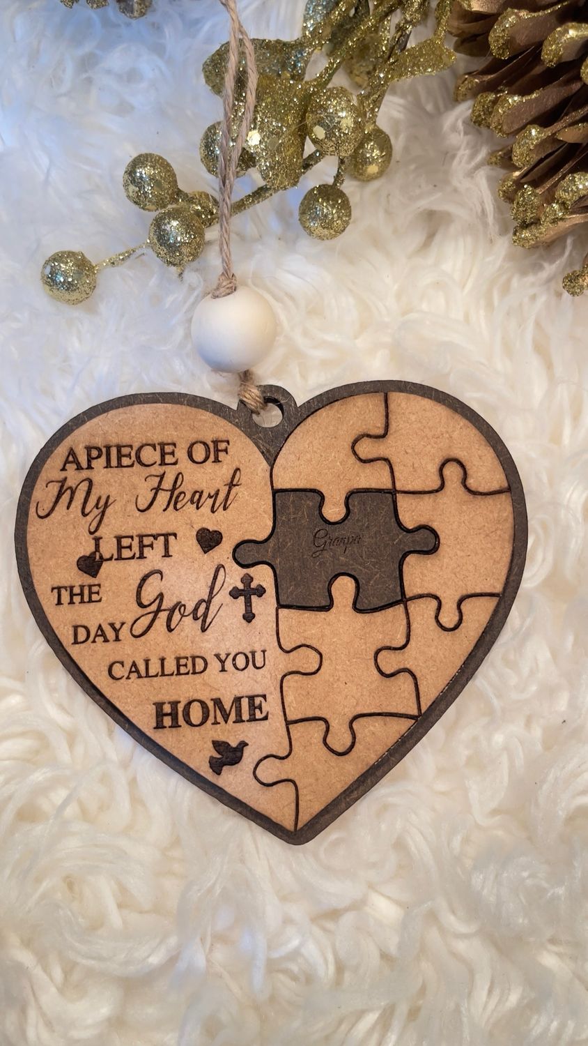 HEART SHAPED PUZZLE MEMORIAL ORNAMENT